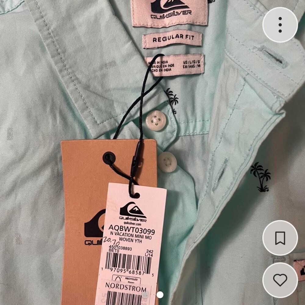 Quiksilver button up shirt